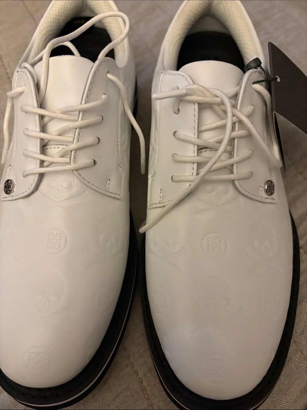 G/FORE Men's Gallivanter Debossed Skull & T's Leather Spikeless Golf Shoes